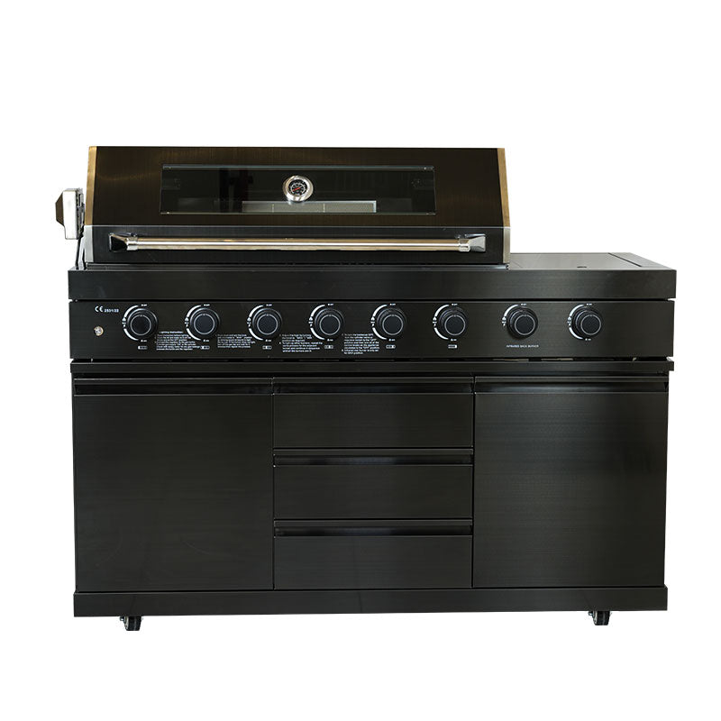 Complete Outdoor Kitchen - SInk+Faucet - BBQ Gas Grill with side burnerl + Refrigerator