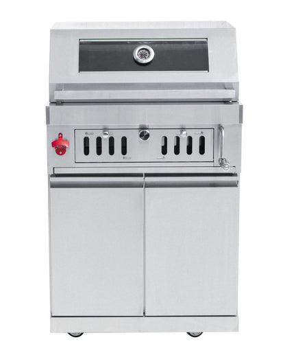 Charcoal Grill BBQ - With trolly wheels, cabinets, adjustable charcoal tray.