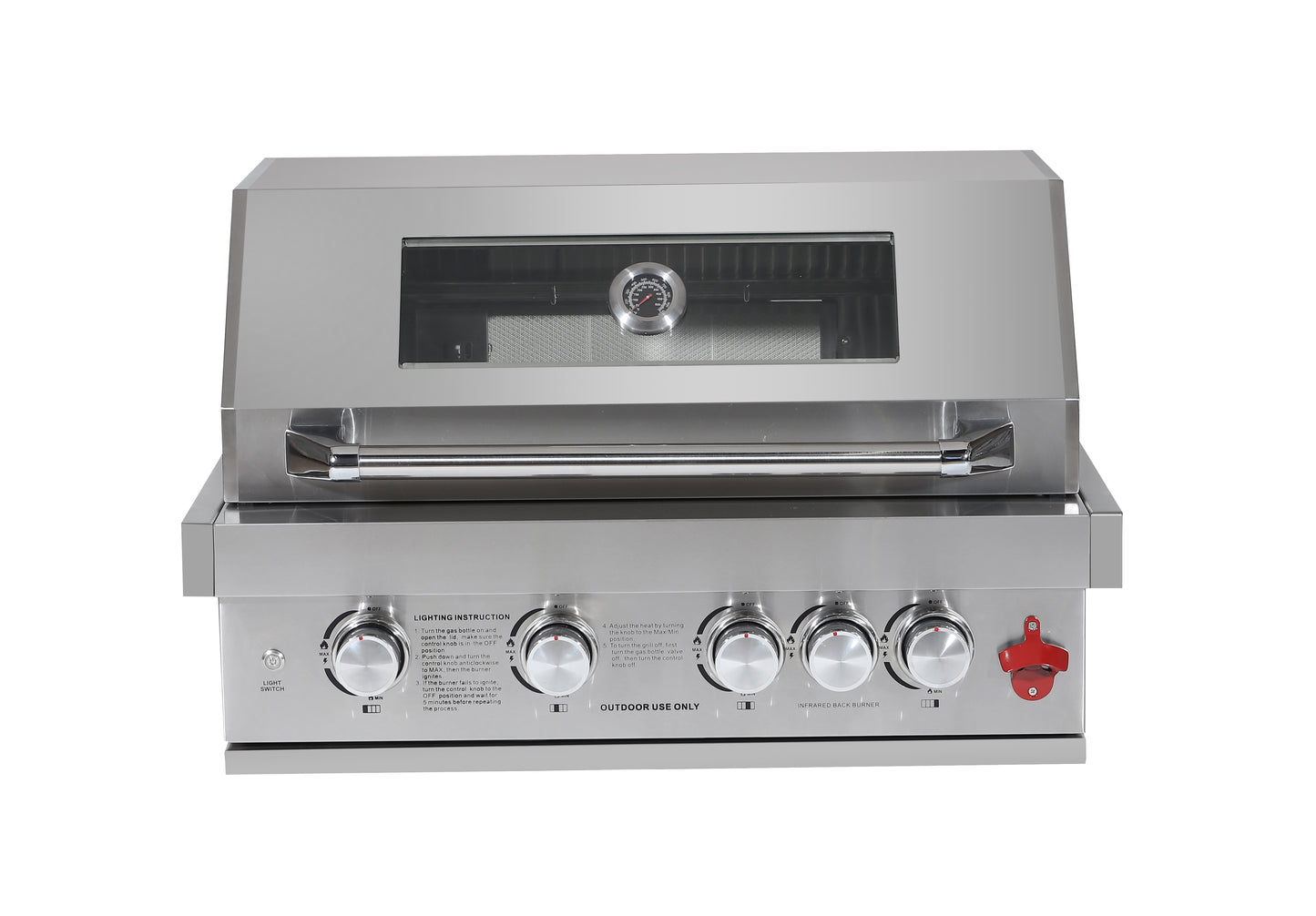 Gas BBQ Grill - Built-in - 4 tube burners 1 back burner