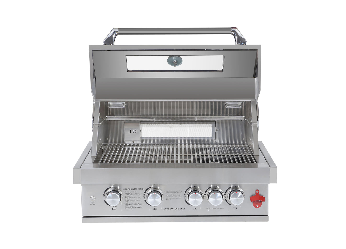 Gas BBQ Grill - Built-in - 4 tube burners 1 back burner