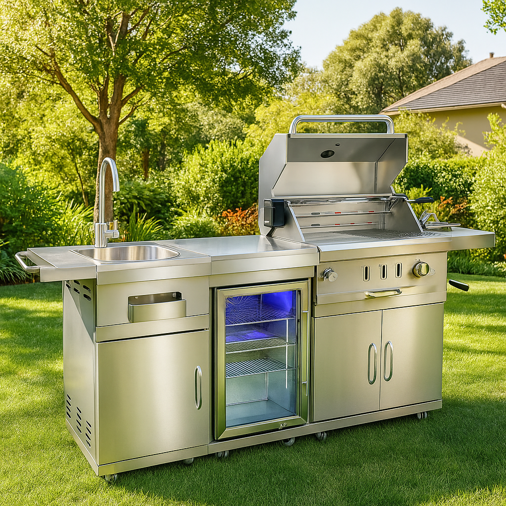 Red Dragon Master Pro - Premium Outdoor Kitchen with BBQ, Sink, and Refrigerator